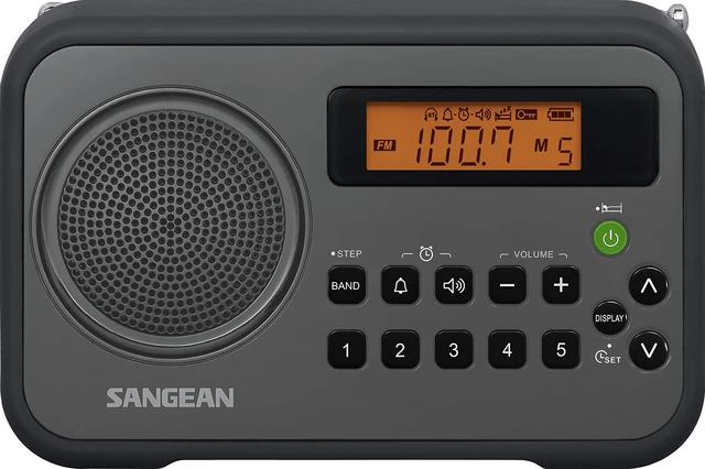 Alt view image 2 of 7 - PR-D18BK AM/FM/Portable Digital Radio with Protective Bumper (Gray/Black) Black/Grey