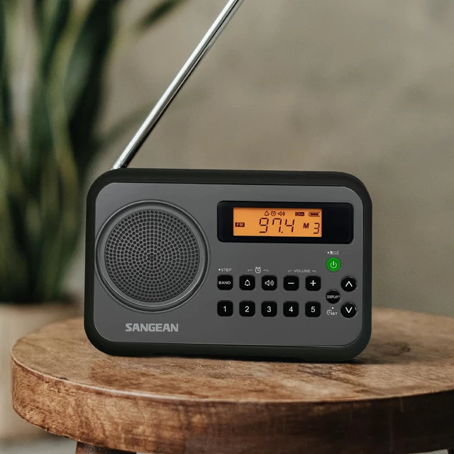 Alt view image 4 of 7 - PR-D18BK AM/FM/Portable Digital Radio with Protective Bumper (Gray/Black) Black/Grey