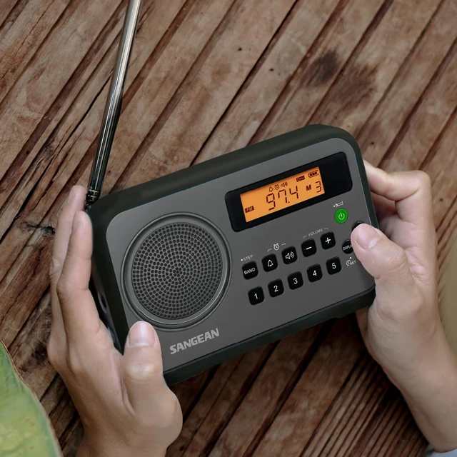 Alt view image 5 of 7 - PR-D18BK AM/FM/Portable Digital Radio with Protective Bumper (Gray/Black) Black/Grey