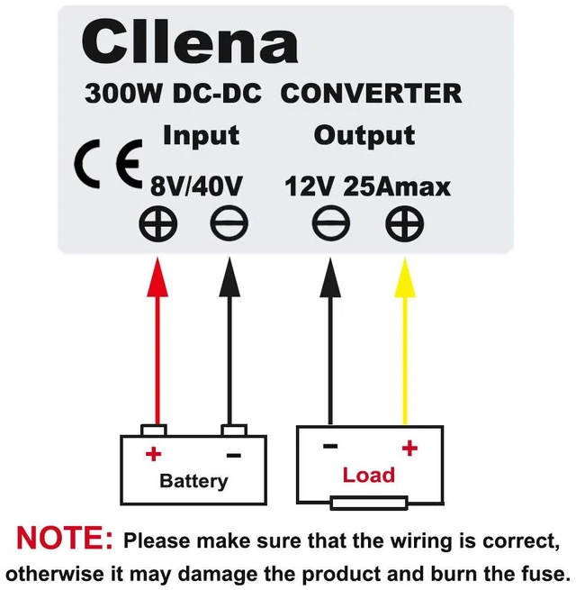 Alt view image 7 of 7 - DC 8V-40V to 12V 25A Automatic Buck Boost Converter Step Down/Up Regulator Voltage Reducer Converter Waterproof Regulated DC Power Supply for Golf Cart Club Car LED Light