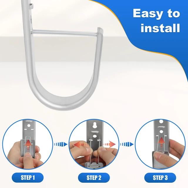 Alt view image 5 of 7 - 100 Pack 2 Inch J Hooks for Cabling, Galvanized Steel Cable Supports Heavy Duty Wall/Ceiling Mount, Retainer Clips for Network Cable Management, CAT5e, CAT6, Coaxial, Fiber Optic and Conduit