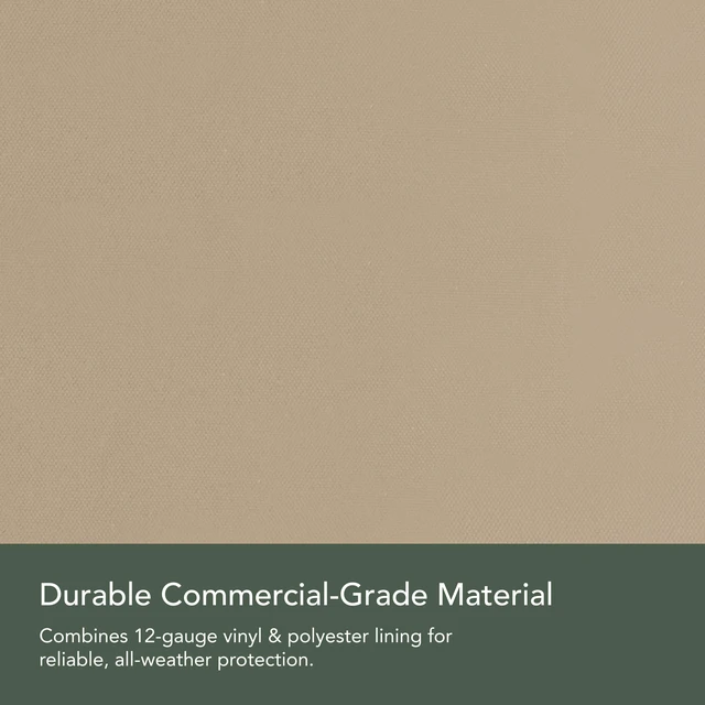 Alt view image 6 of 7 - Classic Full TV Cover, 12-Gauge Vinyl, 65-68 Inches Classic Tan Polyester lining, touch fastener closure, built-in remote pocket, water and UV resistant