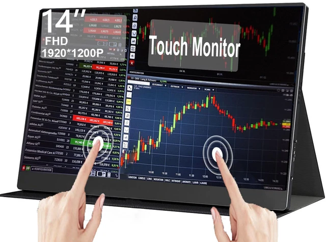 Main image of 14" Portable Touchscreen Travel Monitor 1920 * 1200P IPS/HDR Laptop Screen Extender for Gaming and Computer Display, Compatible with Laptop PC Phone PS4/PS5 Switch