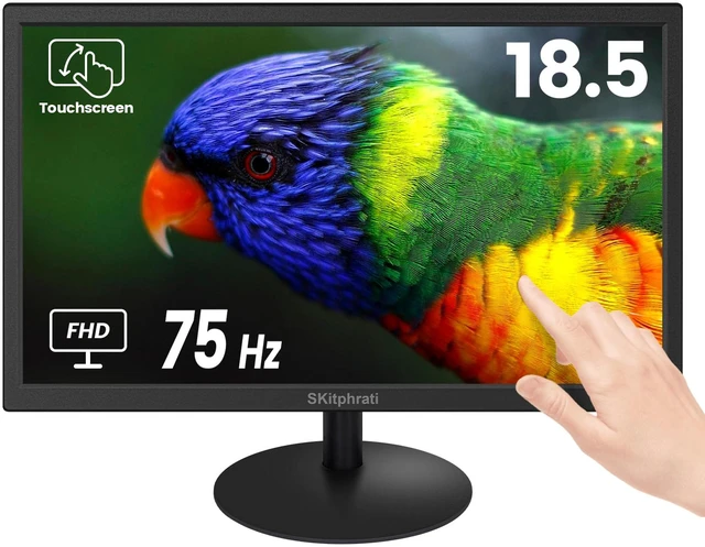 Main image of 18.5 Inch Touchscreen Monitor HD 1366x768, VESA Wall Mountable, 10-Points Computer Touch Screen PC Display with Type-B HDMI VGA Port, 75Hz Desktop Touch Display, Black