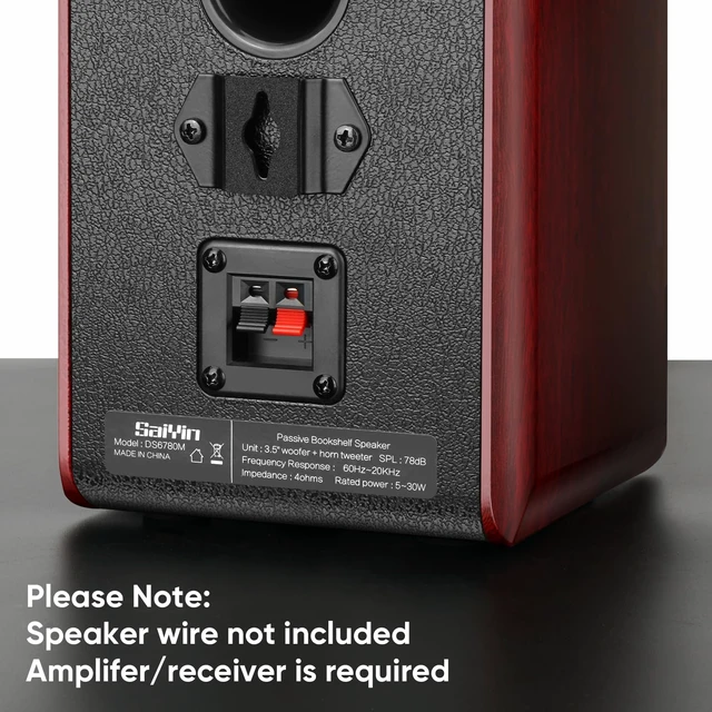 Alt view image 2 of 7 - Passive Bookshelf Speakers with 3.5 inch Woofer,Home Desktop Stereo Speakers,Amplifier or Receiver Required,Passive Surround, Front Speakers for PC/Gaming/Turntable,4 Ohms,Wall Mountable