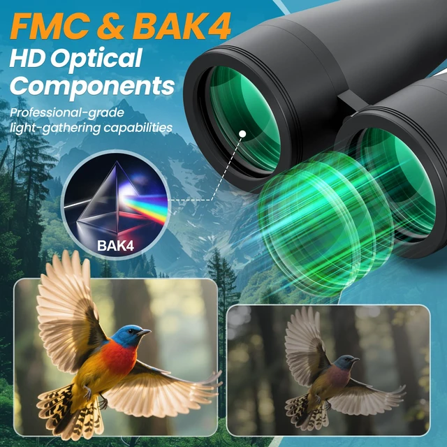 Alt view image 4 of 7 - 20x80 High Powered Binoculars, 80mm Large Aperture for Adults Clear low light vision, Long range, 80mm objective lens