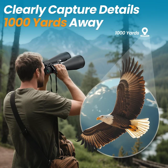 Alt view image 6 of 7 - 20x80 High Powered Binoculars, 80mm Large Aperture for Adults Clear low light vision, Long range, 80mm objective lens