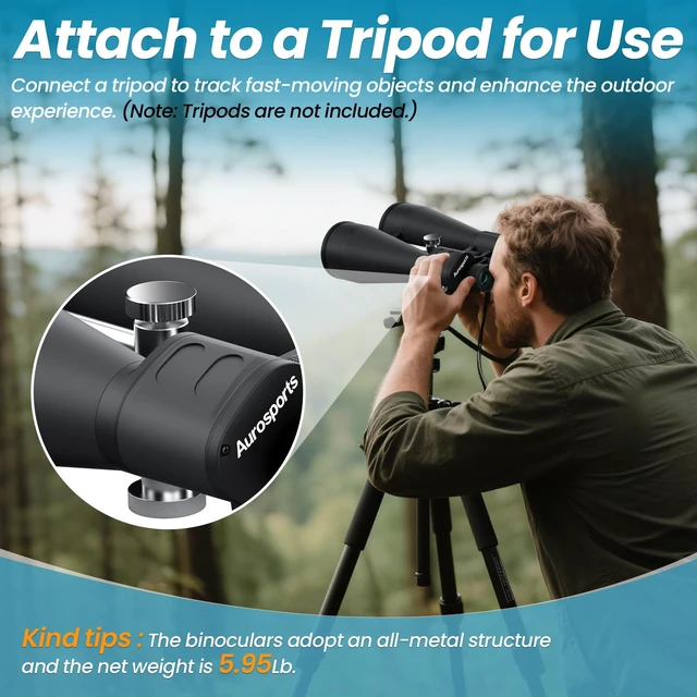 Alt view image 7 of 7 - 20x80 High Powered Binoculars, 80mm Large Aperture for Adults Clear low light vision, Long range, 80mm objective lens