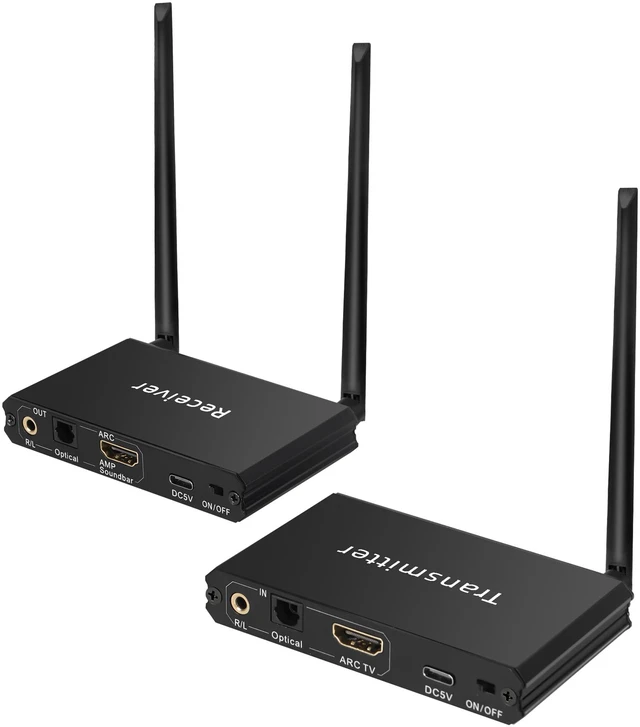 Main image of 2.4GHz Wireless ARC Optical 3.5mm (RCA) Audio Transmitter Receiver for TV Pojector,164Ft 18ms Latency,Built-in Bluetooth 5.3 Receiver (Only Audio)