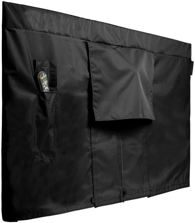Main image of Classic Full TV Cover, 12-Gauge Vinyl, 65-68 Inches Black Polyester lining, touch fastener closure, built-in remote pocket, water and UV resistant