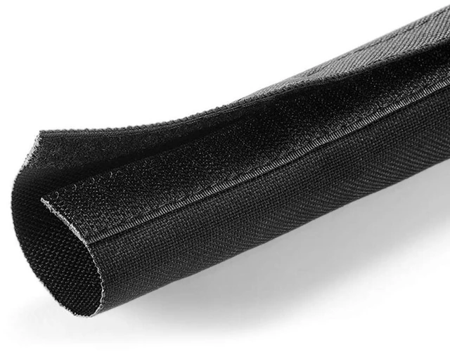 Main image of 8" Hook and Loop Nylon Fast Wrap Sleeve Cable Management - 10 Feet - Black