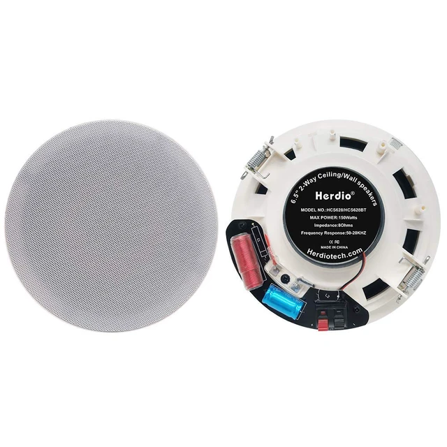 Alt view image 2 of 5 - 6.5 Inch Bluetooth Ceiling Speakers, 300 Watts Flush Mount 2-Way Universal Home Speakers,1 Pair