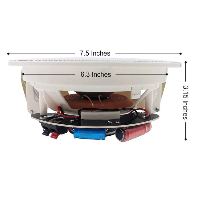 Alt view image 3 of 5 - 6.5 Inch Bluetooth Ceiling Speakers, 300 Watts Flush Mount 2-Way Universal Home Speakers,1 Pair