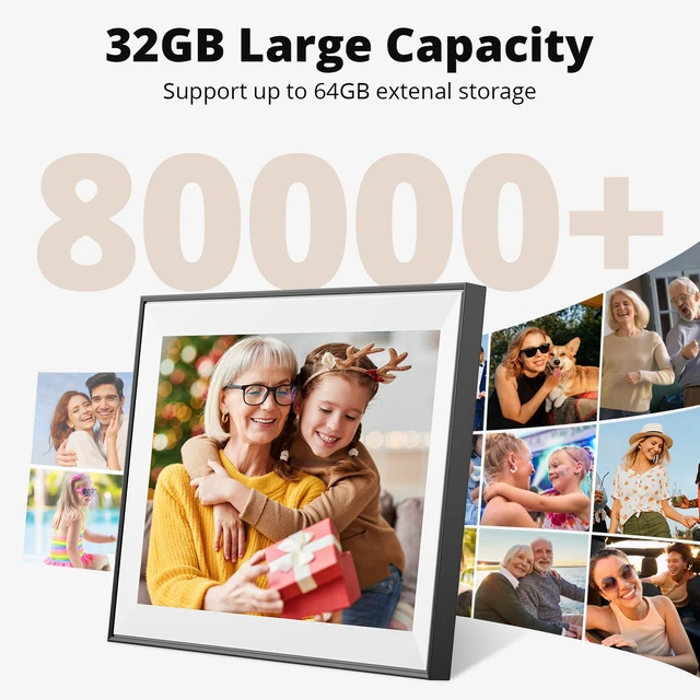 Alt view image 5 of 7 - 15.6 Inch Large Digital Picture Frame - WiFi Digital Photo Frame with 32GB Storage, FHD 1080P Touch Screen, Auto-Rotate, Share Photos/Videos Instantly via Free App Best Gifts for Mom