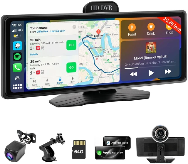 Main image of Wireless Carplay Screen for Car, 10.26" Portable Car Radio with Apple CarPlay & Android Auto, Backup Camera/Mirror Link/GPS/BT/Voice Control/AUX/FM Satellite Radio for All Vehicles