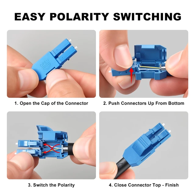 Alt view image 6 of 7 - Outdoor Single Mode LC to LC Fiber Patch Cable 50M/164ft Armored, OD-5mm, OS2 9/125m SMF, Duplex, 10G/40G/100G, Industrial TPU Uniboot with Pulling Eye on One End, Direct Burial