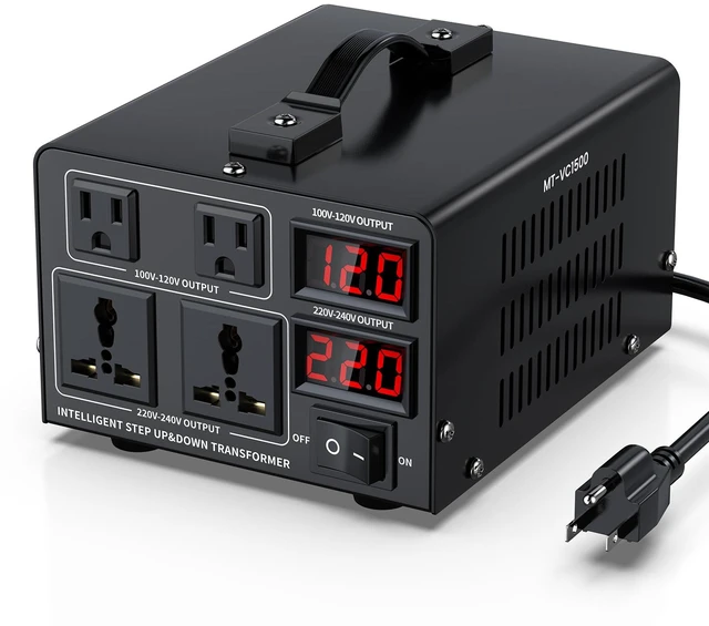 Main image of 1500W Voltage Converter Transformer(110V to 220V or 220V to 110V) Step Up/Down Converter 110/120 Volt - 220/240 Volt w/US Power Cord,Circuit Breaker Protection, LCD Screen Display, Manual Setting