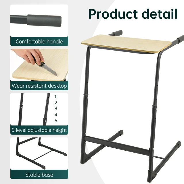 Alt view image 4 of 7 - Walking Pad Desk Adjustable Height with Handlebar, 2-in-1 Desk Attachment, Stable Laptop Workstation for Home Office