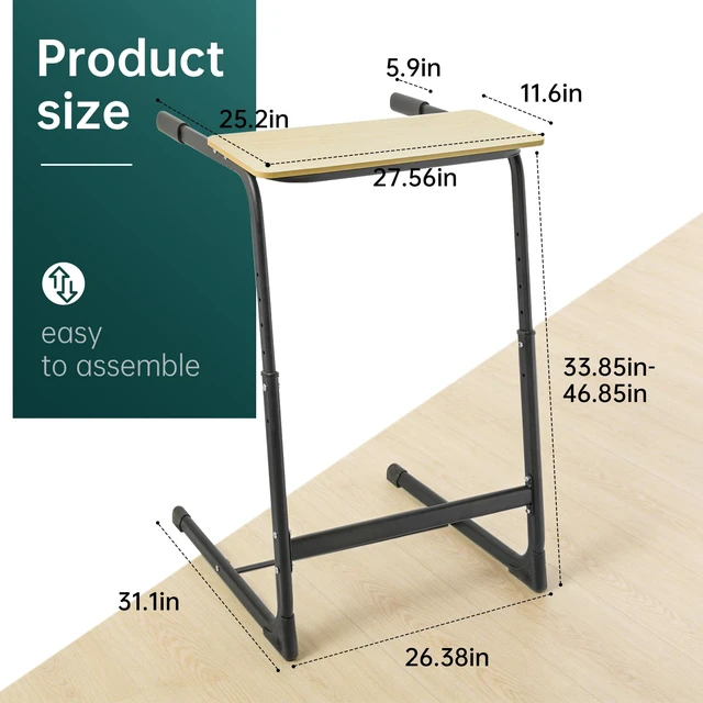 Alt view image 2 of 7 - Walking Pad Desk Adjustable Height with Handlebar, 2-in-1 Desk Attachment, Stable Laptop Workstation for Home Office