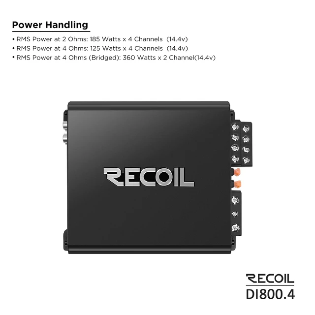 Alt view image 3 of 7 - DI800.4 Full-Range Class-D 4-Channel Car Audio Amplifier 1500 Watts 2-4 Ohm Stable Mosfet Power Supply Bridgeable