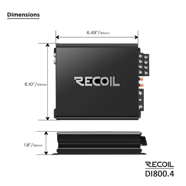 Alt view image 7 of 7 - DI800.4 Full-Range Class-D 4-Channel Car Audio Amplifier 1500 Watts 2-4 Ohm Stable Mosfet Power Supply Bridgeable