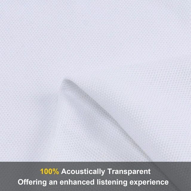 Alt view image 2 of 7 - 5 Yard Speaker Grill Cloth Fabric, Acoustic Fabric White Acoustically Transparent for Replacement Vintage Speaker Home Audio Renovation Custom Cabinets (180"x54")