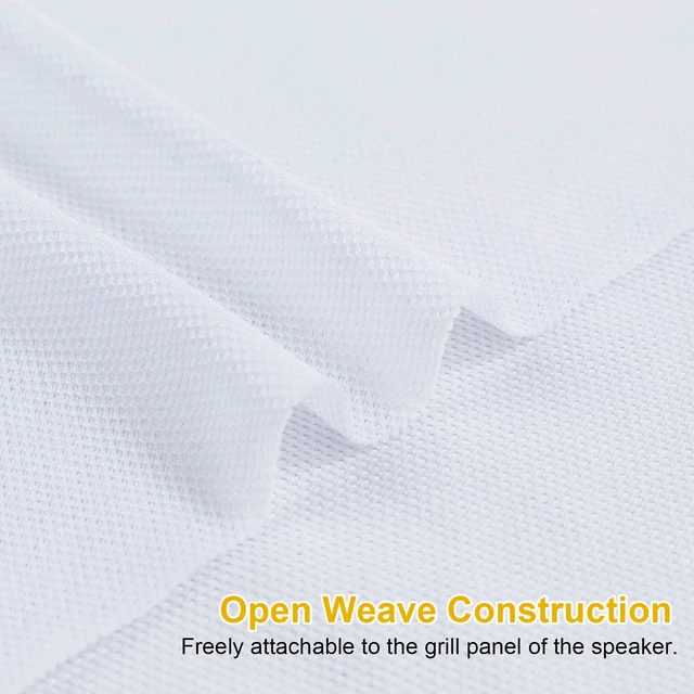 Alt view image 4 of 7 - 5 Yard Speaker Grill Cloth Fabric, Acoustic Fabric White Acoustically Transparent for Replacement Vintage Speaker Home Audio Renovation Custom Cabinets (180"x54")