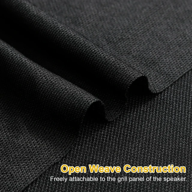 Alt view image 4 of 7 - 5 Yard Speaker Grill Cloth Fabric, Acoustic Fabric Black Acoustically Transparent for Replacement Vintage Speaker Home Audio Renovation Custom Cabinets (180"x54")