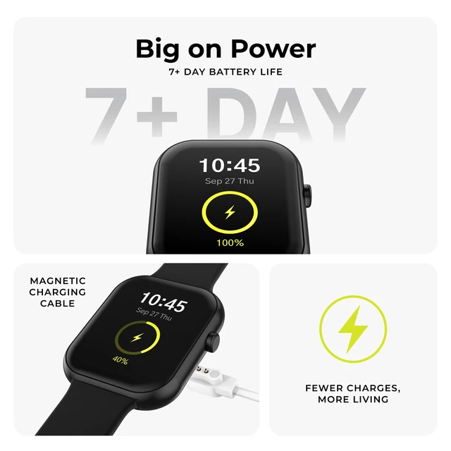 Alt view image 3 of 7 - AIR 5 Smartwatch, 1.85" AMOLED Display, Bluetooth Calling, 100+ Sports Modes, Heart Rate, SpO2, Sleep & Stress Tracking, Water Resistant, 7-Day Battery Life, for Android & iPhone