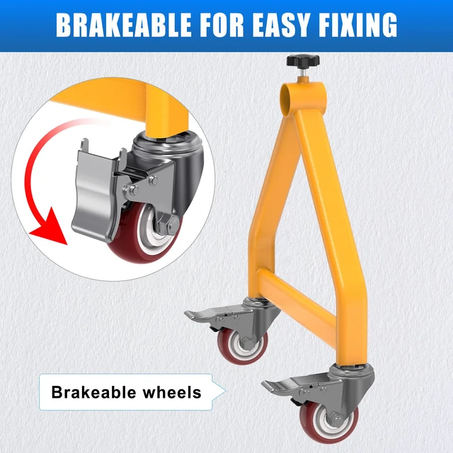 Alt view image 2 of 7 - Wire Spool Rack Portable Cable Caddy with Wheels, 220 lbs Capacity Full Carbon Steel Frame,Scratch-Resistant Powder Coat Finish,Folds Flat for Compact Storage, Lightweight