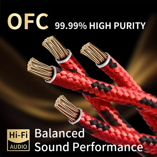 Alt view image 2 of 7 - YYTCG 10 AWG 2Pack Speaker Cable with Banana Plugs for Audiophile 6.56ft/2m | 99.99% OFC Core, 24K Gold-Plated Plugs, Ferrite Cores, Speaker Wire with Connectors for Amplifiers, HiFi Home Theater