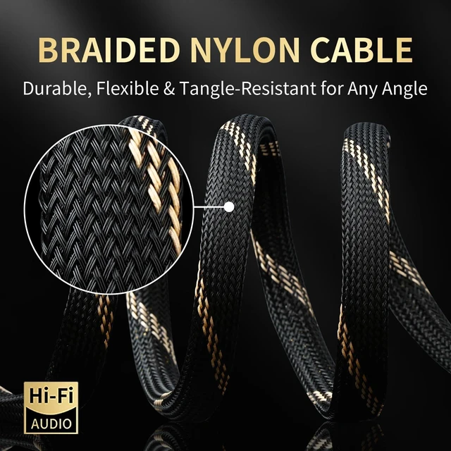 Alt view image 4 of 7 - YYTCG 10 AWG 2Pack Speaker Cable with Banana Plugs for Audiophile 6.56ft/2m | 99.99% OFC Core, 24K Gold-Plated Plugs, Ferrite Cores, Speaker Wire with Connectors for Amplifiers, HiFi Home Theater