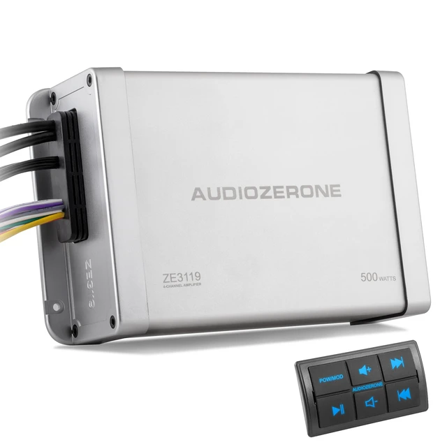 Alt view image 2 of 6 - Marine Bluetooth Amplifier car Audio System Waterproof Multi-Function Remote Class D Amp ATV UTV Amp 4 Channel Output (Silvery)