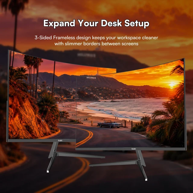 Alt view image 5 of 7 - 24 Inch Curved Monitor, FHD 1080P 100Hz VA Computer Display for PC 3000R VA Screen, 4000:1 Contrast, 98% sRGB, HDR10, FreeSync, HDMI VGA, VESA 75x75mm, Low Blue Light for Office, Study, Home
