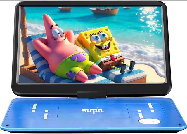 Main image of 17.9" Portable DVD Player with 15.6 inch Large HD Swivel Screen, Long Lasting Rechargeable Battery, Support USB/SD Card/AV in&Out and Multiple Disc Formats, Louder Stereo Speaker, Blue