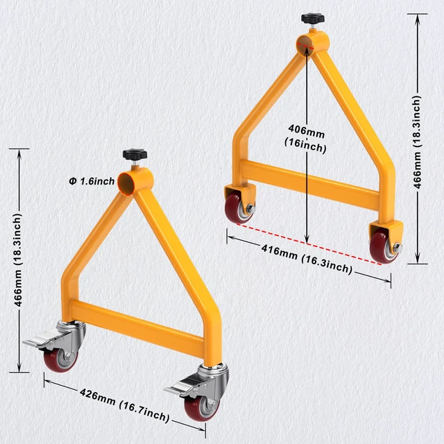 Alt view image 6 of 7 - Wire Spool Rack Portable Cable Caddy with Wheels, 220 lbs Capacity Full Carbon Steel Frame,Scratch-Resistant Powder Coat Finish,Folds Flat for Compact Storage, Lightweight