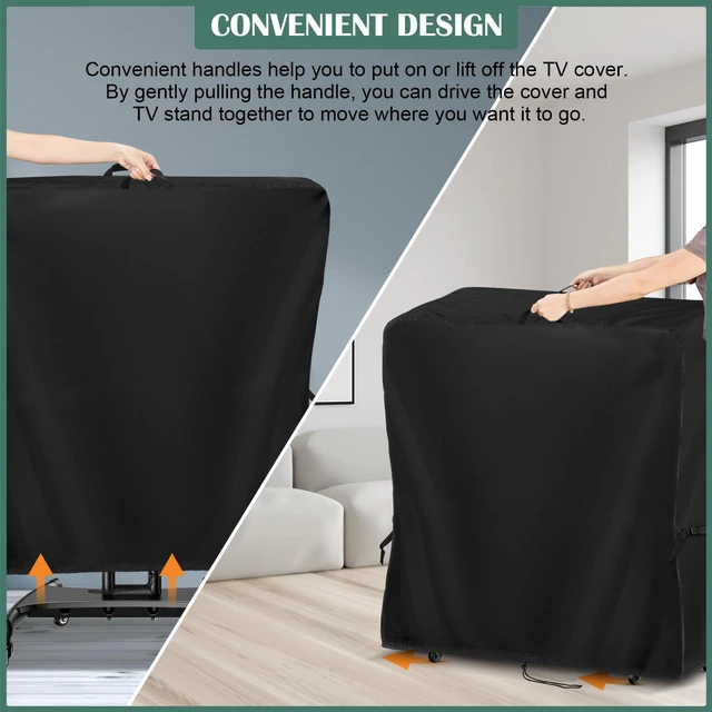 Alt view image 7 of 7 - Outdoor TV Cover 58 Inch Weatherproof for 65 Inch TV Waterproof Outdoor TV Stand Covers For Mobile TV Carts Stand, TV Screen Protection Covers For Outside- 58L x 14W x 55H