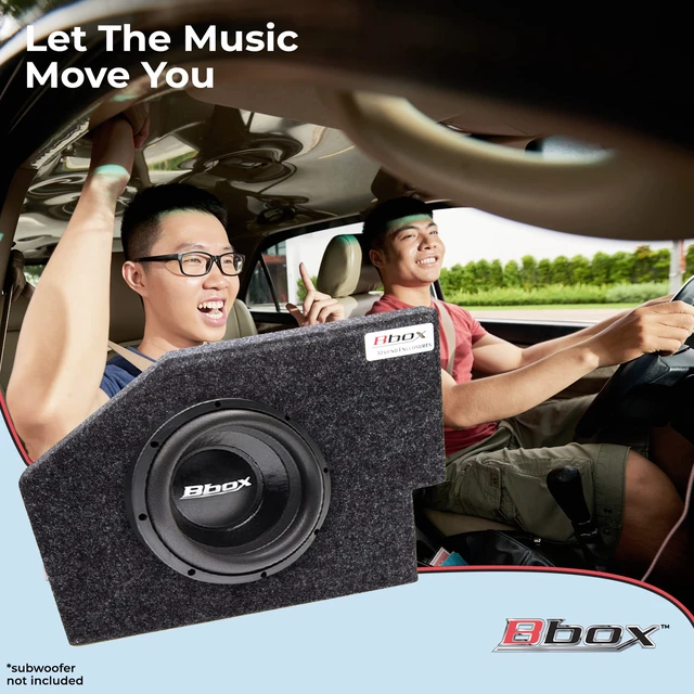 Alt view image 3 of 6 - Bbox Single 10 Inch Subwoofer Sealed Enclosure - Fits 2002-2018 Dodge Ram Quad Cab - Carpeted Car Subwoofer Boxes & Enclosures - Subwoofer Box Improves Audio Quality, Sound and Bass - Charcoal