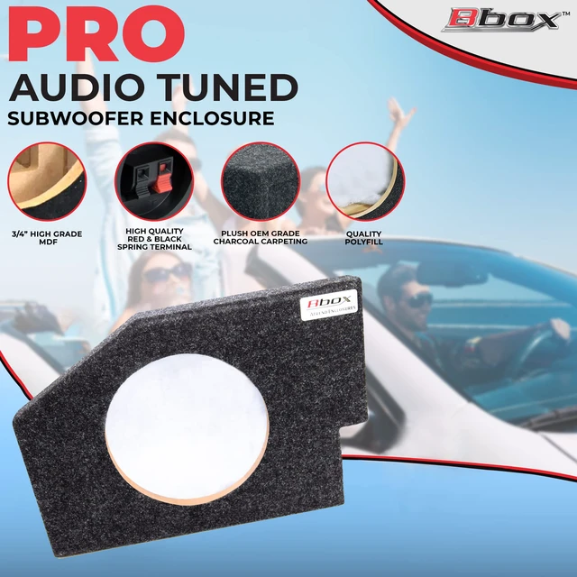 Alt view image 5 of 6 - Bbox Single 10 Inch Subwoofer Sealed Enclosure - Fits 2002-2018 Dodge Ram Quad Cab - Carpeted Car Subwoofer Boxes & Enclosures - Subwoofer Box Improves Audio Quality, Sound and Bass - Charcoal