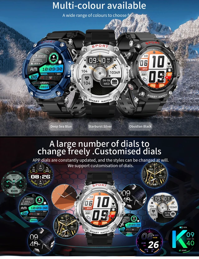 Alt view image 5 of 7 - Smart Watch with Earbuds for Men, 1.52 Inch Round Fitness Watch T96, 2 in 1 Bluetooth Watch with Step,Calories, Sports Smart Watch Long Time Standby for iOS & Android