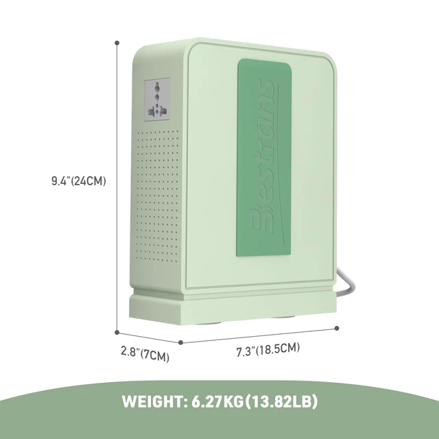 Alt view image 5 of 7 - 2000W Step Up Transformer 110v to 220v Converter, Heavy Duty Voltage Converter 110v-120v to 220v-240v with Dual Outlets, Overload Protection & Ultra-Quiet for Home Appliances, Light Green