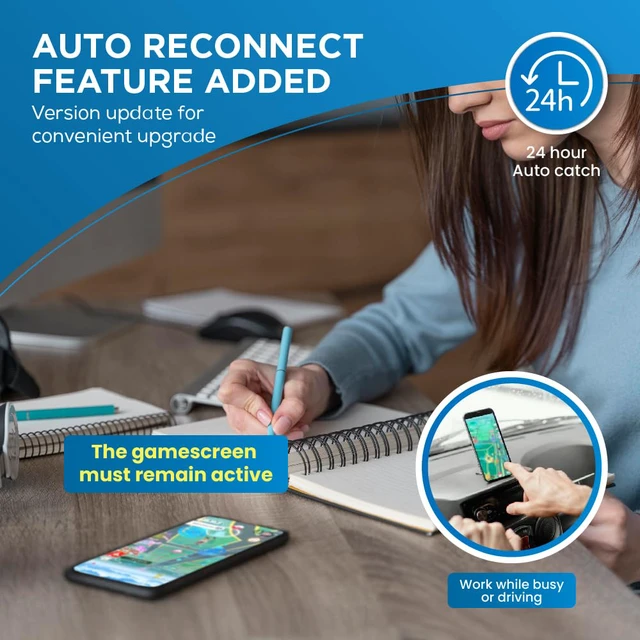 Alt view image 7 of 7 - DuoMon3 Lite 1P/2P Auto Catcher, Auto-Reconnection Hourly (No Pad) Dual Accounts, Poket Go 1-Touch Reconnect, 65ft Bluetooth, IPX7, USB-C & Wireless Charging, App-Controlled Vibration/Sound
