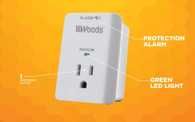Alt view image 6 of 6 - Southwire Surge Protector - 1 Outlet - 1080J Appliance Surge Protection - LED Indicator Light and Alarm - Slim Space Saving Design - White - cULus Listed,(Pack of 6)