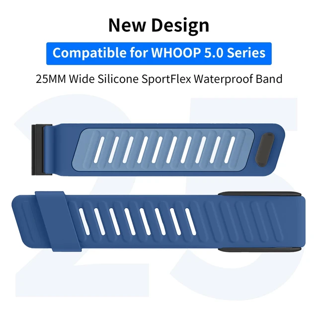 Alt view image 3 of 7 - 3 Pack Silicone SportFlex Bands Compatible with WHOOP 5.0/MG Band for Men Women - Soft, Breathable & Comfortable, Adjustable Waterproof Replacement Wristbands Straps- Not Compatible with Gen 4