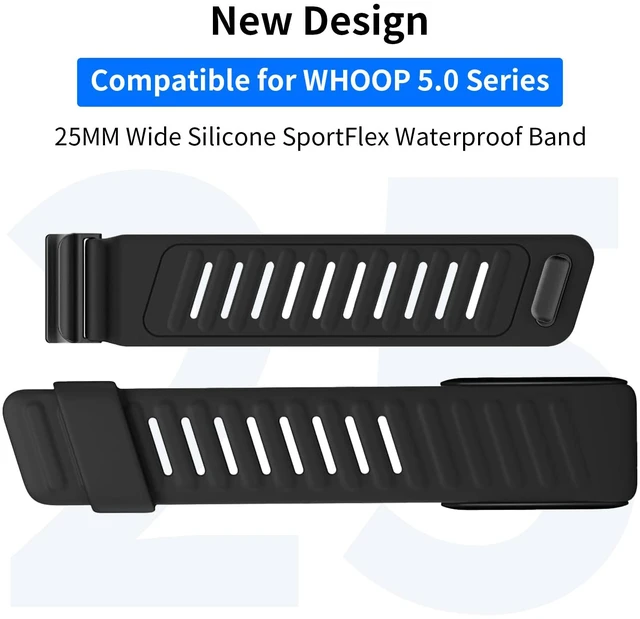 Alt view image 3 of 7 - 3 Pack Silicone SportFlex Bands Compatible with WHOOP 5.0/MG Band for Men Women - Soft, Breathable & Comfortable, Adjustable Waterproof Replacement Wristbands Straps- Not Compatible with Gen 4