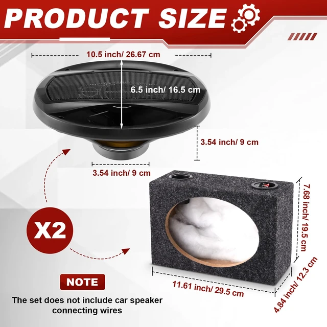 Alt view image 2 of 6 - 2 Pcs 6 x 9 2-Way Coaxial Car Audio Speakers with Speaker Box Coaxial Speaker Enhancing Car Stereo, 1000 W Max Power, Car Stereo and Sound System Accessories, Portable Audio Equipment