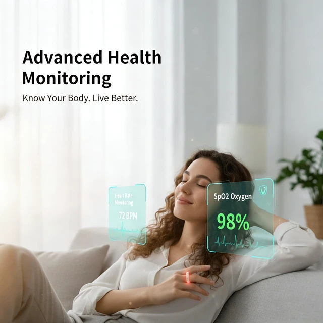Alt view image 4 of 7 - Retro Smart Ring for Women Sleep Fitness Tracking, White, 10# Activity Tracker,No Subscription Fee,Temperature,HRV,Heart Rate,Waterproof,Blood Oxygen,Step Counting for iOS & Android