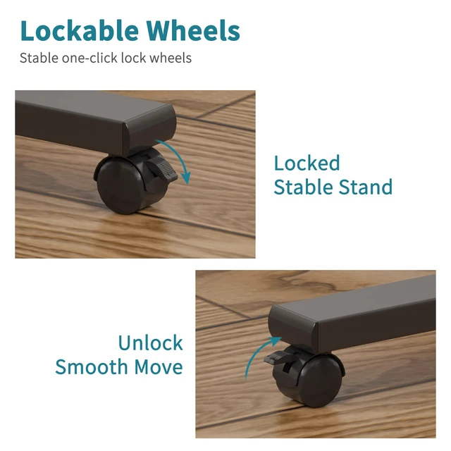Alt view image 4 of 7 - Laptop Table Mobile Adjustable Height Portable Desk Notebook Swivel PC Computer Rolling Desk with Wheels, Laptop Stand for Couch Bedside Hospital Bed Table