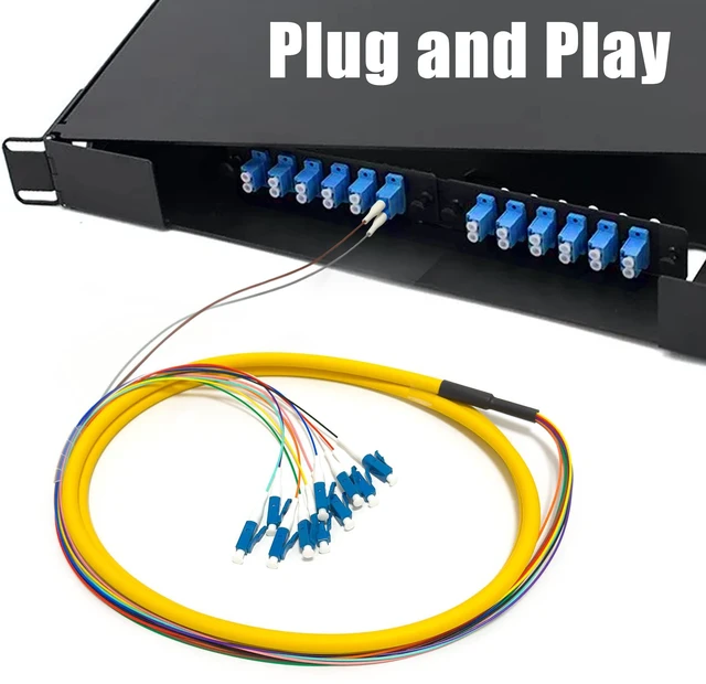Alt view image 4 of 6 - 4Pack LC UPC 12 Fibers OS2 Single Mode Bunch Fiber Optic Pigtail, SingleMode 9/125 LC-UPC Fiber Pigtail, 1.5m (5ft)