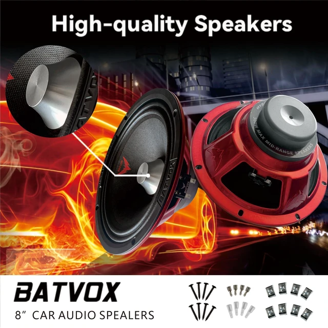 Alt view image 2 of 7 - MX80S3 Loudspeaker 8 Inch Midrange 600 Watts 4 Ohms Silvery Bullet, Premium Quality Audio Door Speakers for Car or Truck Stereo Sound System, Black (2 Speaker)